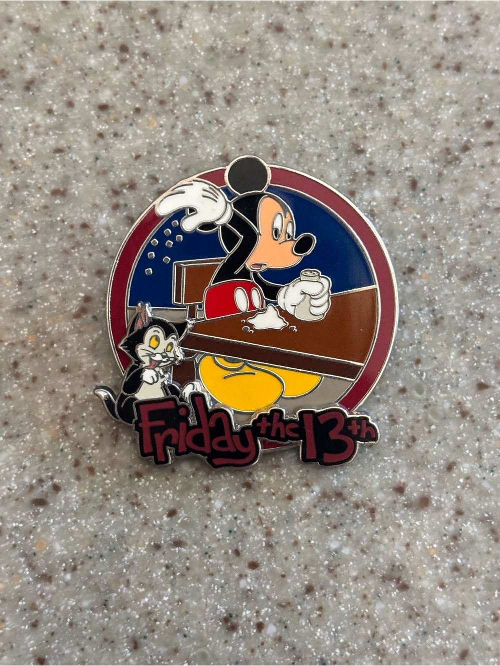 Friday the 13th Mickey and Figaro Cat Disney Trading Pin LE Silly Spooky 68144